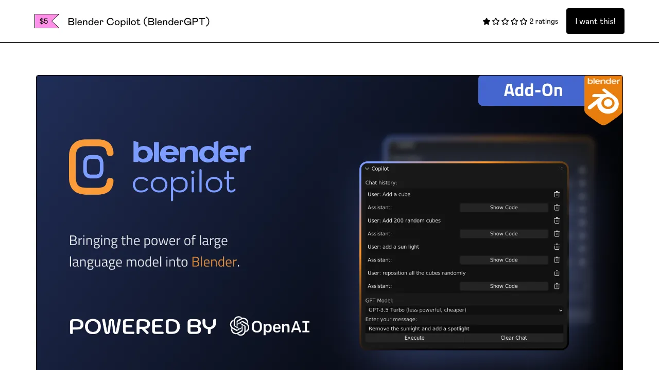 Blender Copilot screenshot