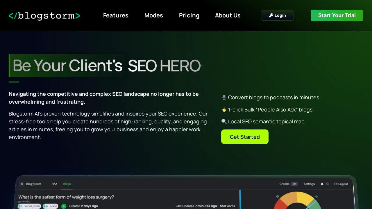Blogstorm AI screenshot
