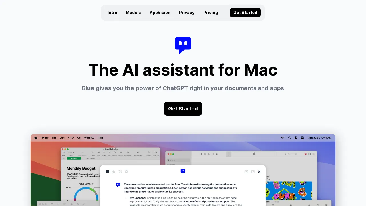 Blue - ChatGPT for Mac screenshot