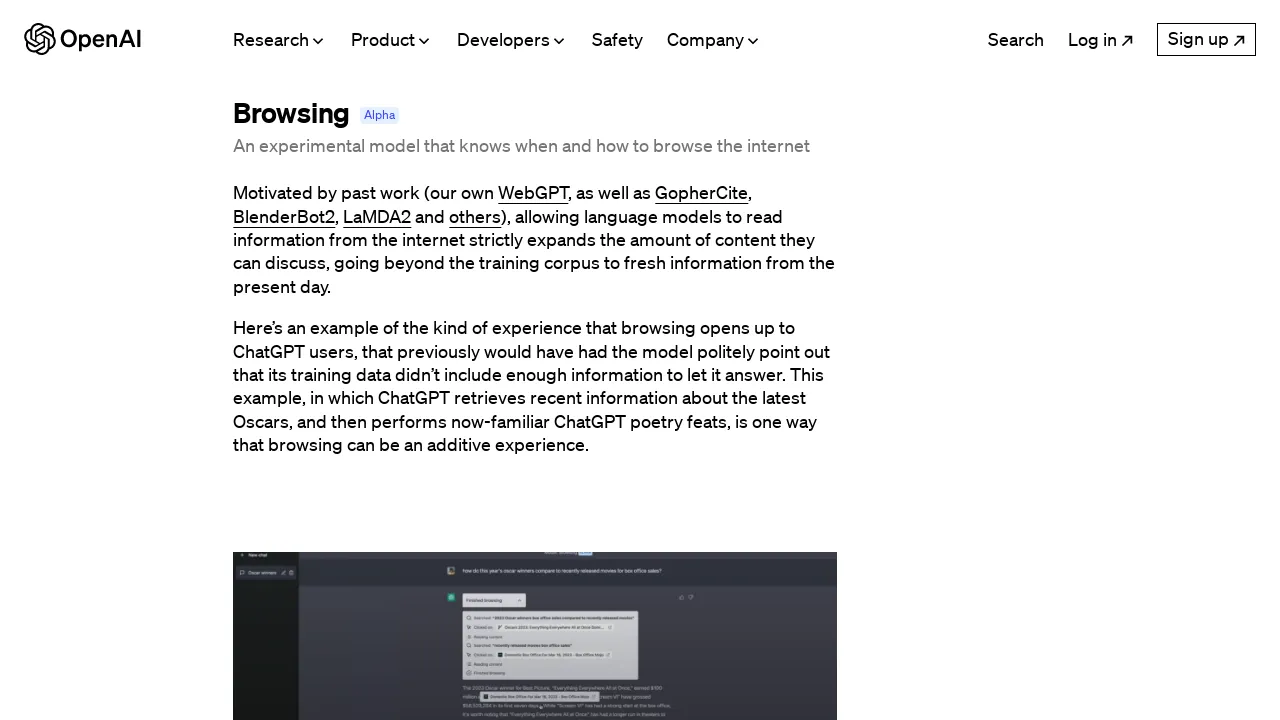 Browsing by Open AI screenshot