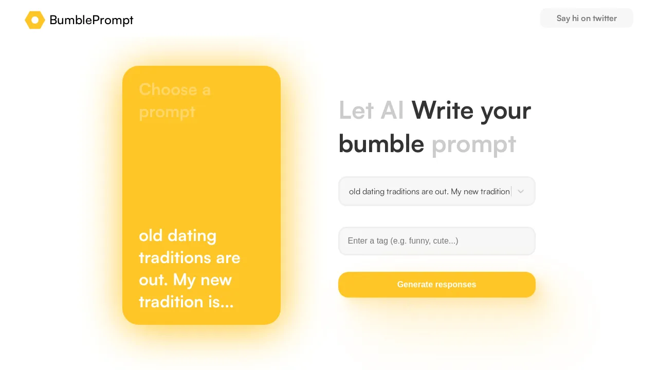 Bumble prompts screenshot