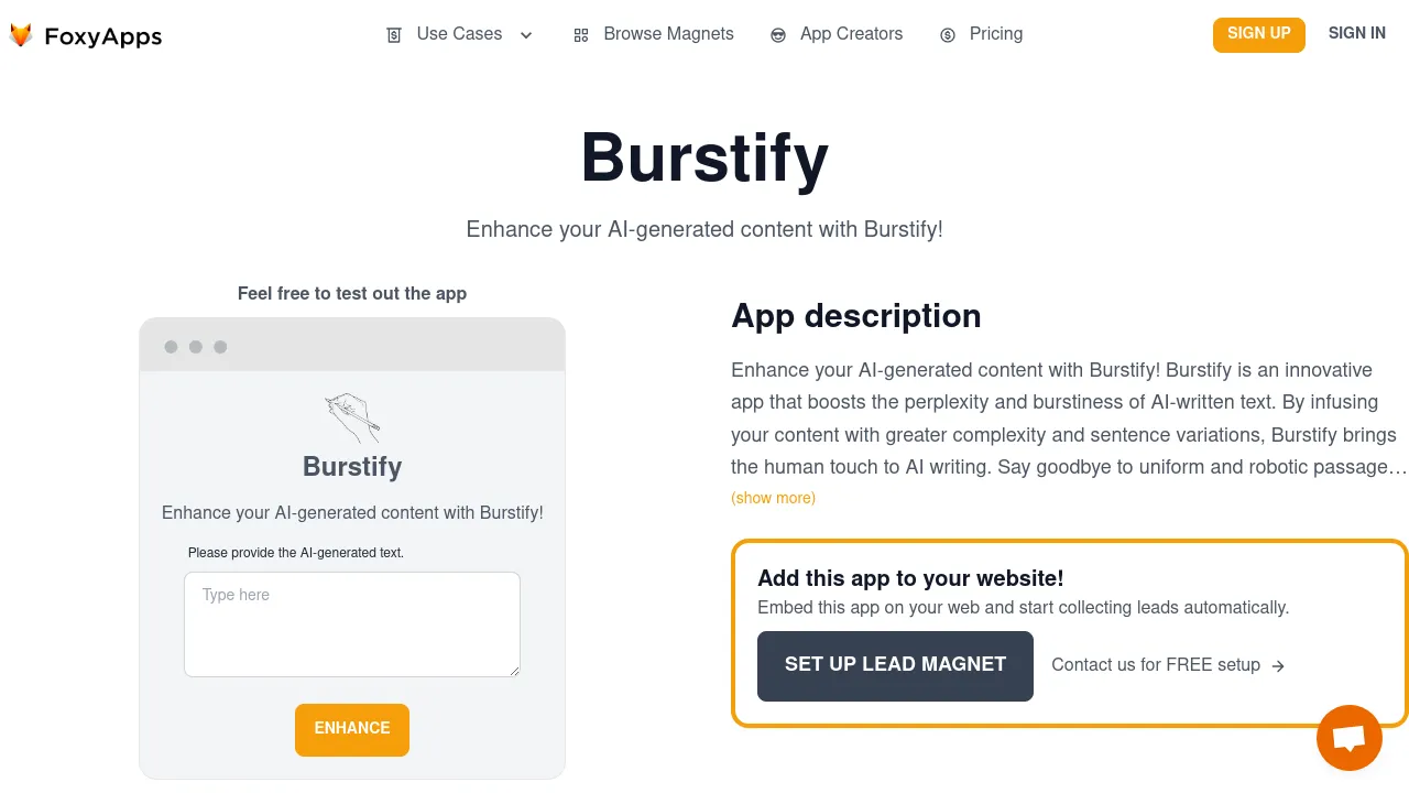 Burstify screenshot