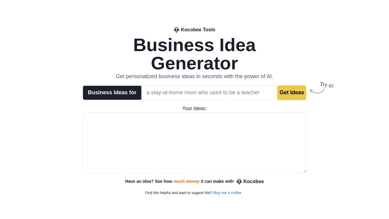 Business Idea Generator screenshot