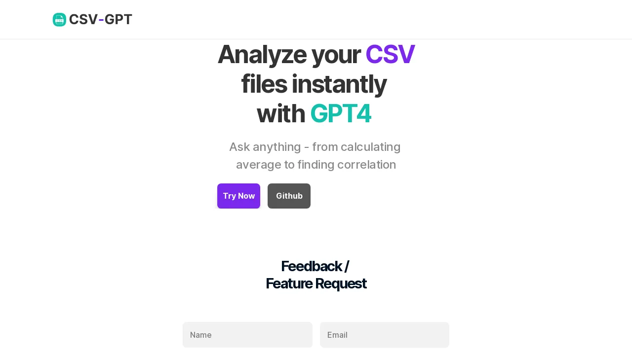 CSV-GPT screenshot