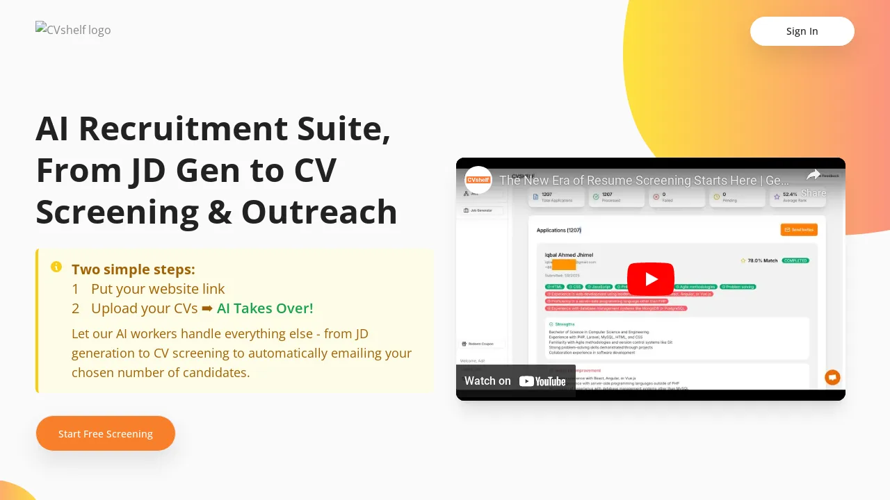 CVshelf screenshot