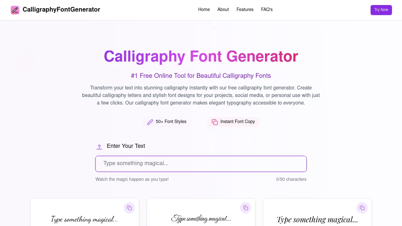 Calligraphy Font Generator screenshot
