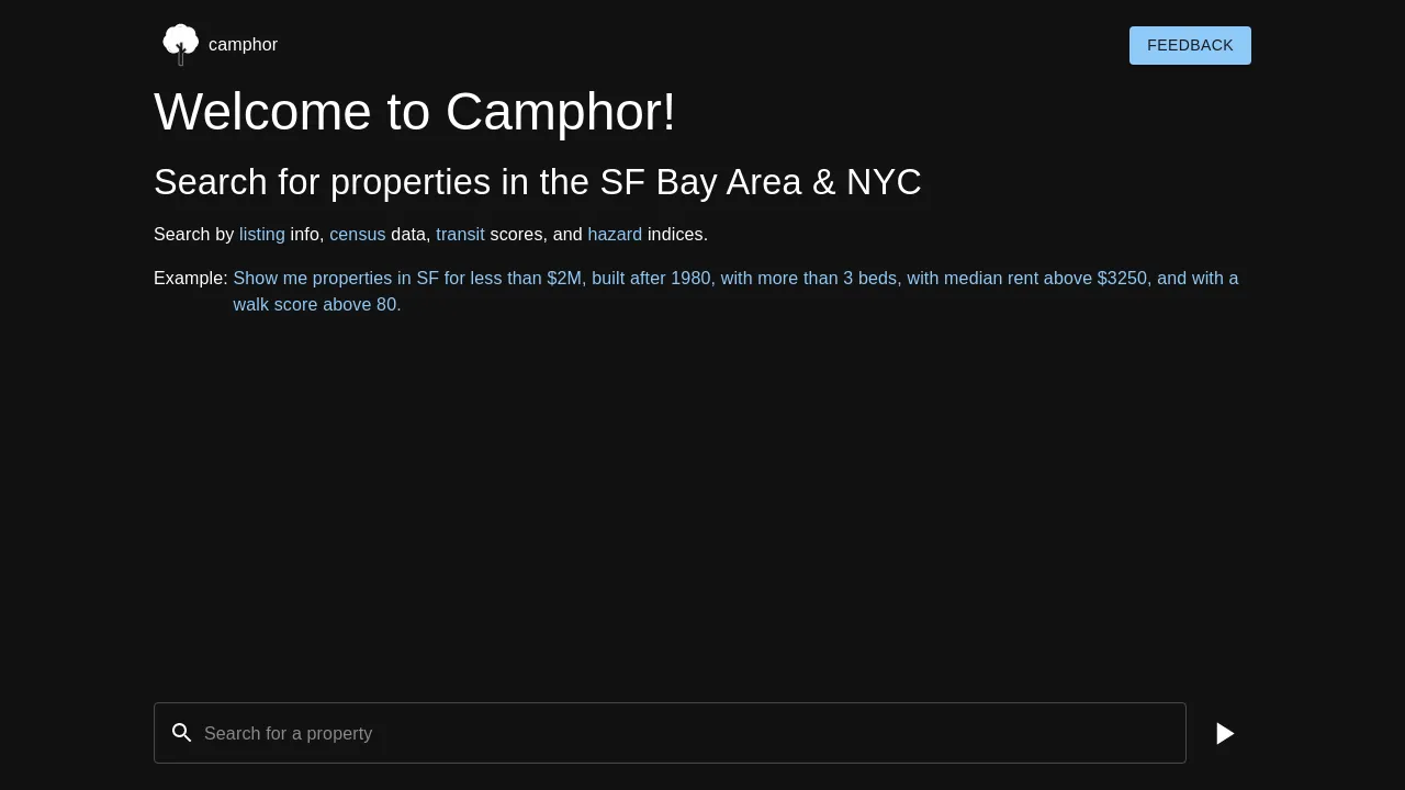 Camphor Property Search screenshot