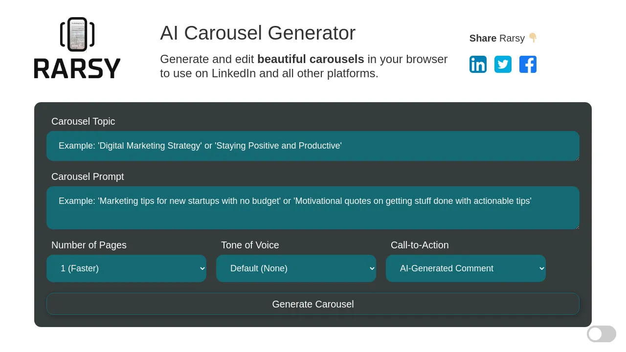 Carousel generator screenshot