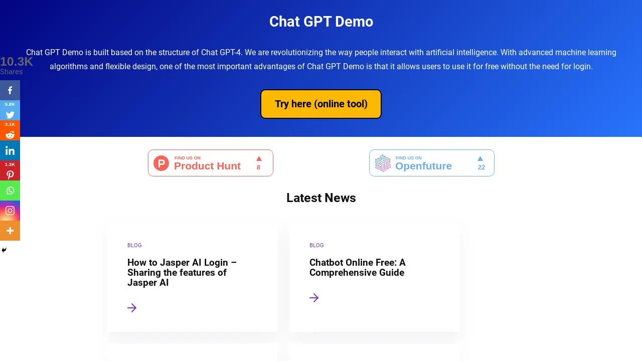 Chat GPT Demo screenshot