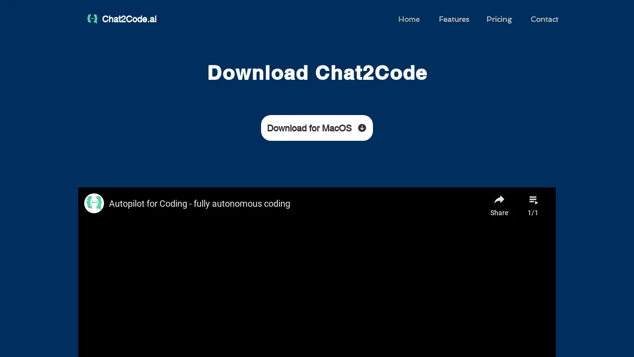 Chat2code.ai screenshot