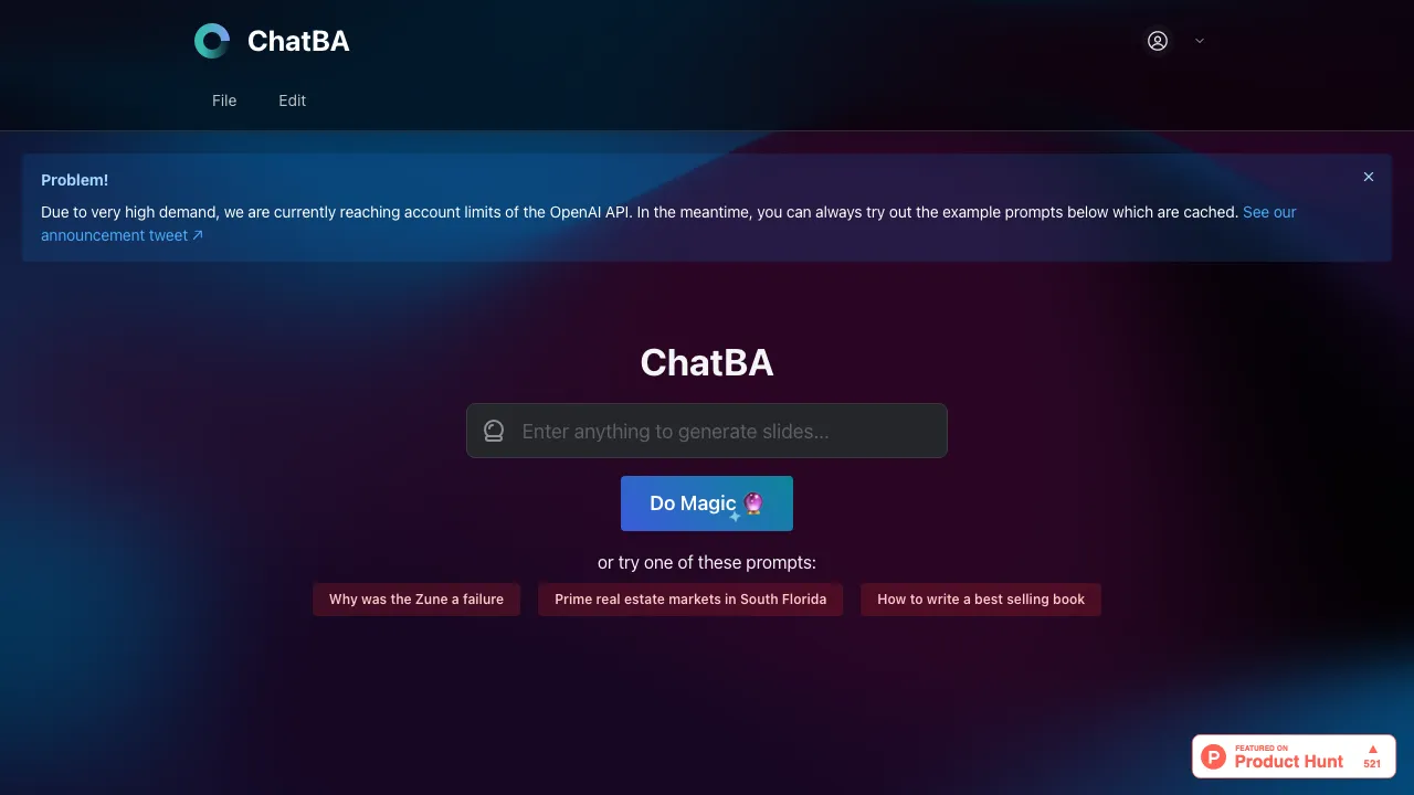 ChatBA screenshot