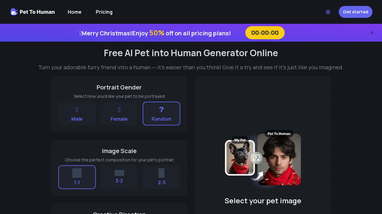 ChatGPT AI Pet to Human Generator Online screenshot