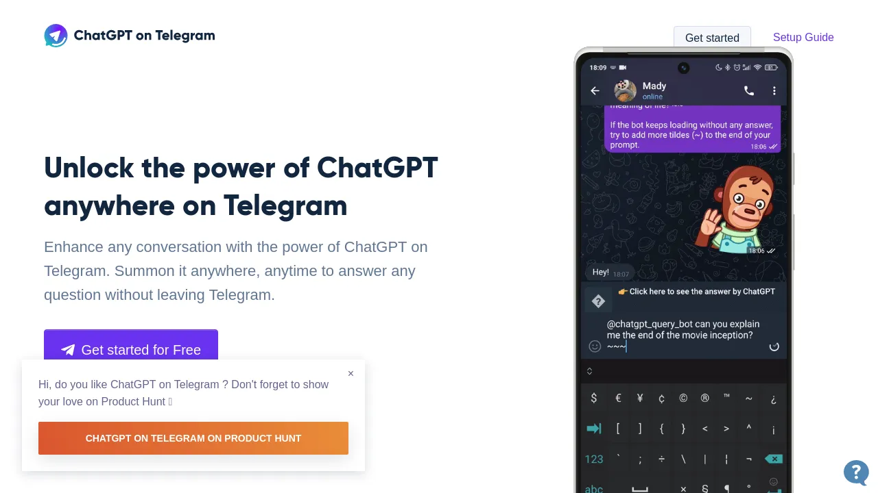 ChatGPT On Telegram screenshot