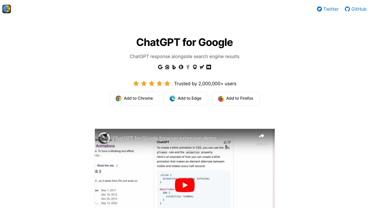 ChatGPT for Google screenshot