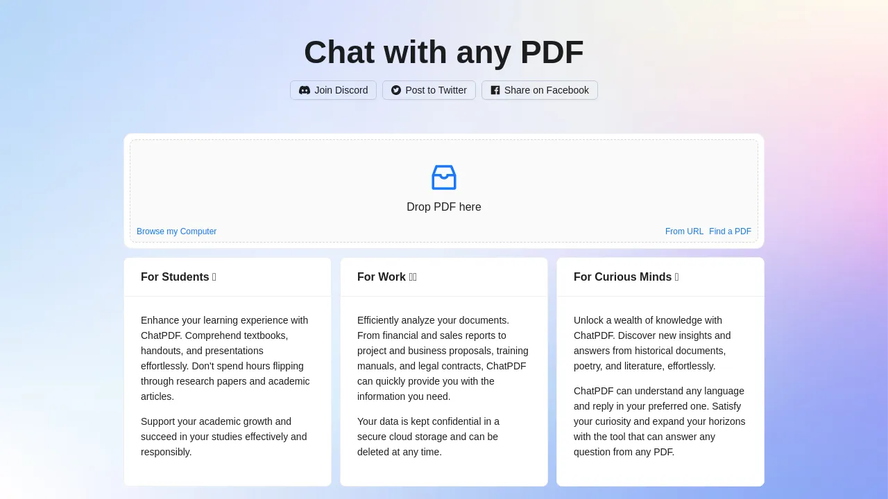 ChatPDF screenshot