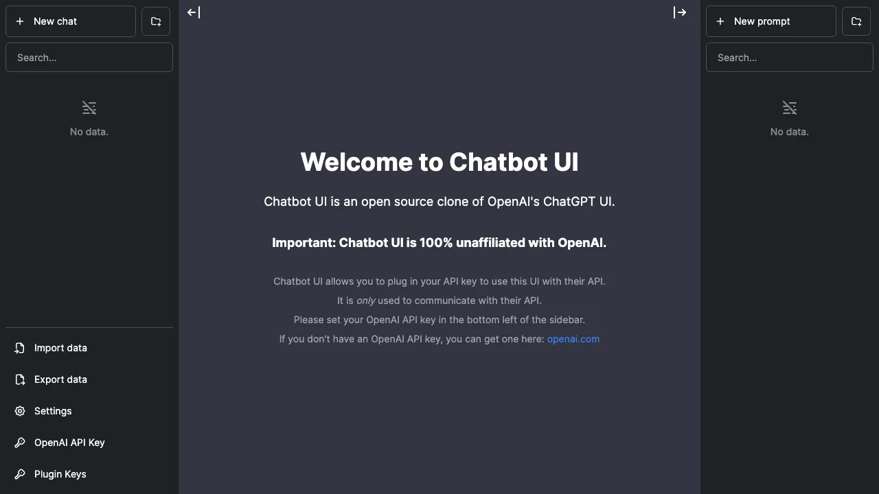 Chatbot UI screenshot