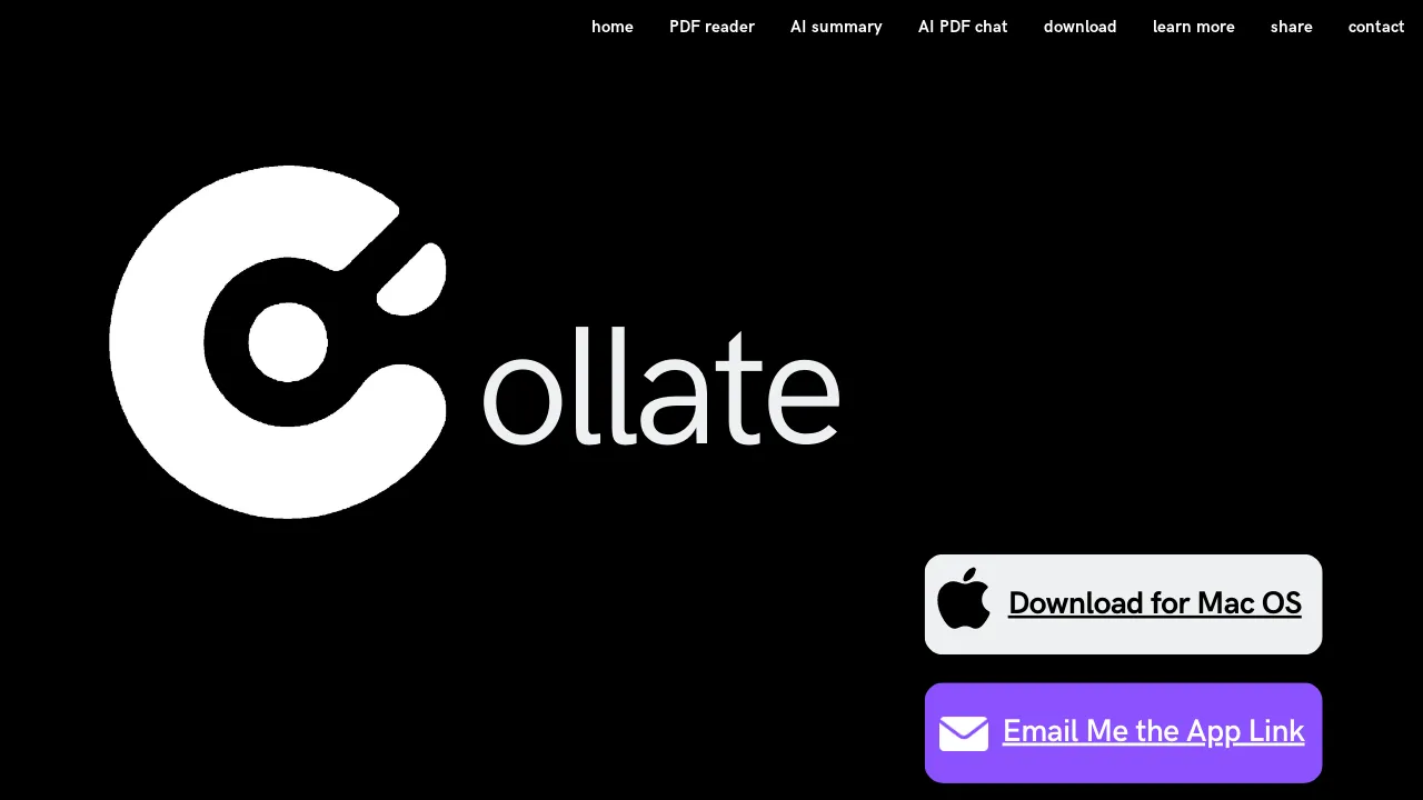 Collate: Summarize, Highlight & Chat with PDFs on Mac screenshot