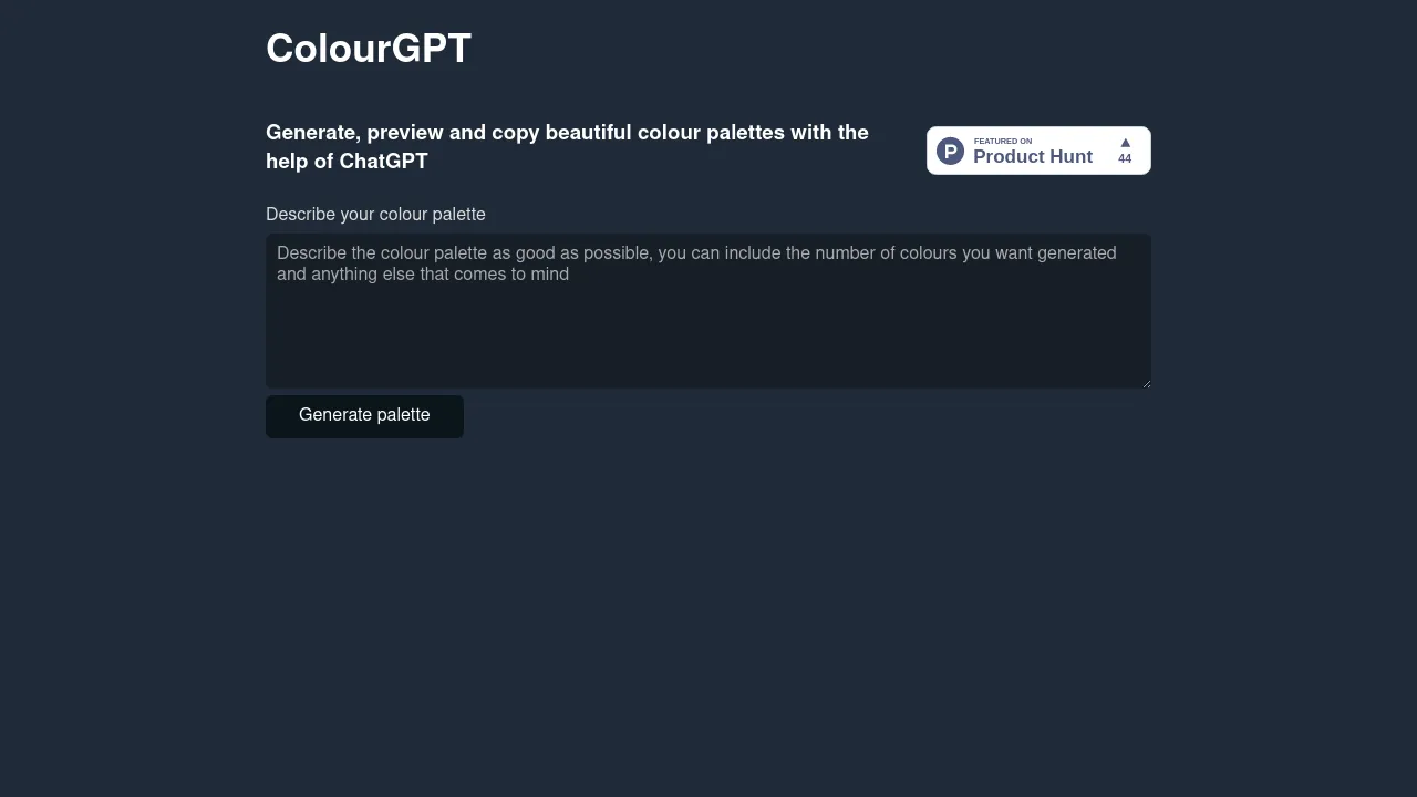 ColourGPT screenshot