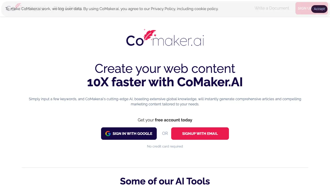 Comaker screenshot