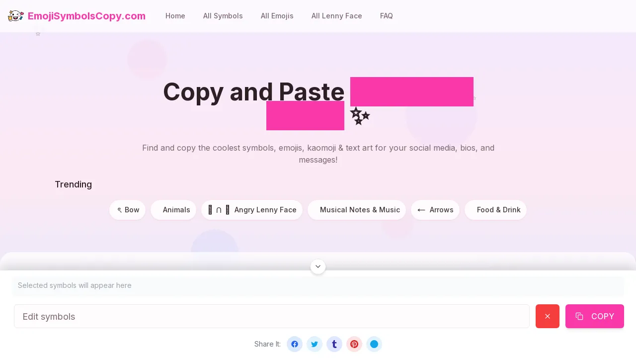 Copy and Paste Symbols & Emojis