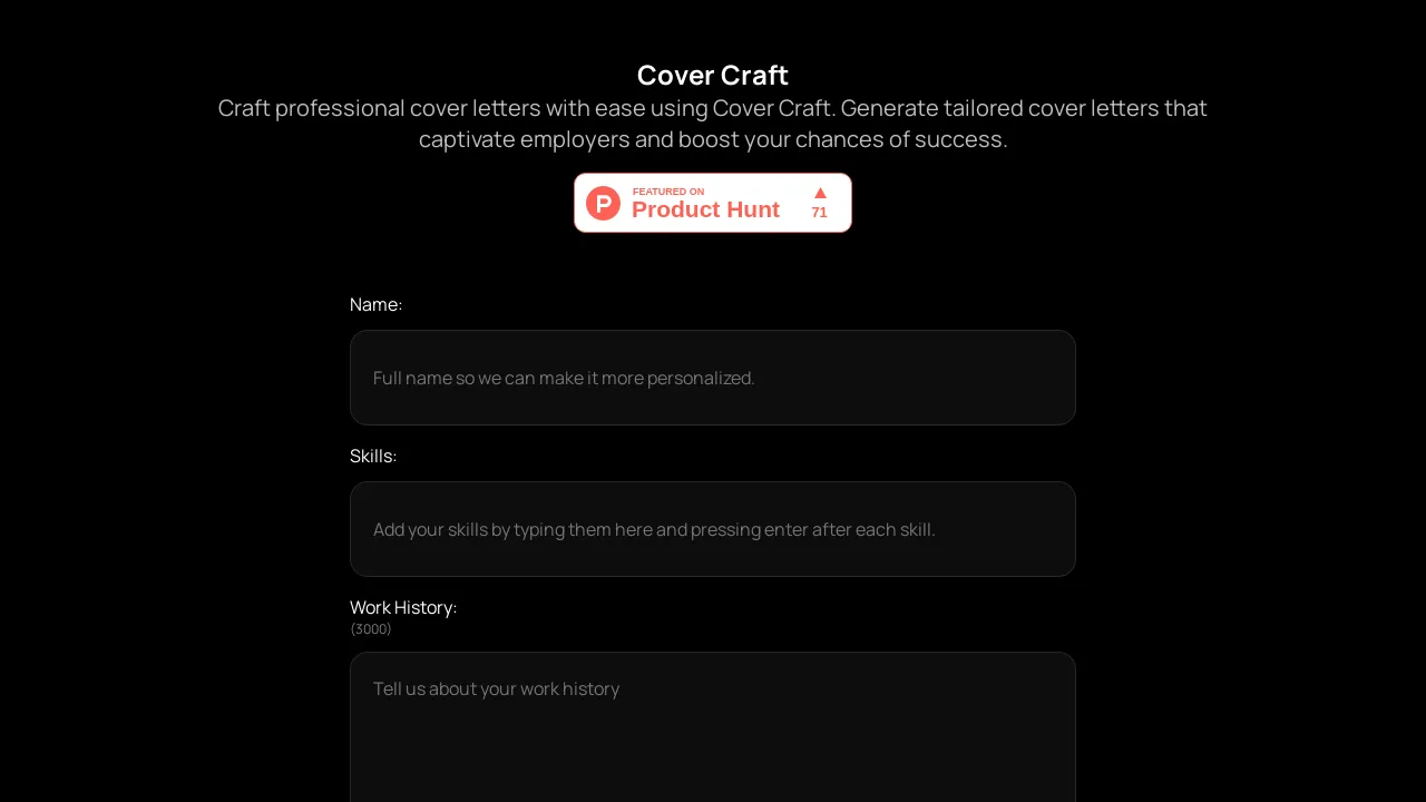 Cover craft screenshot