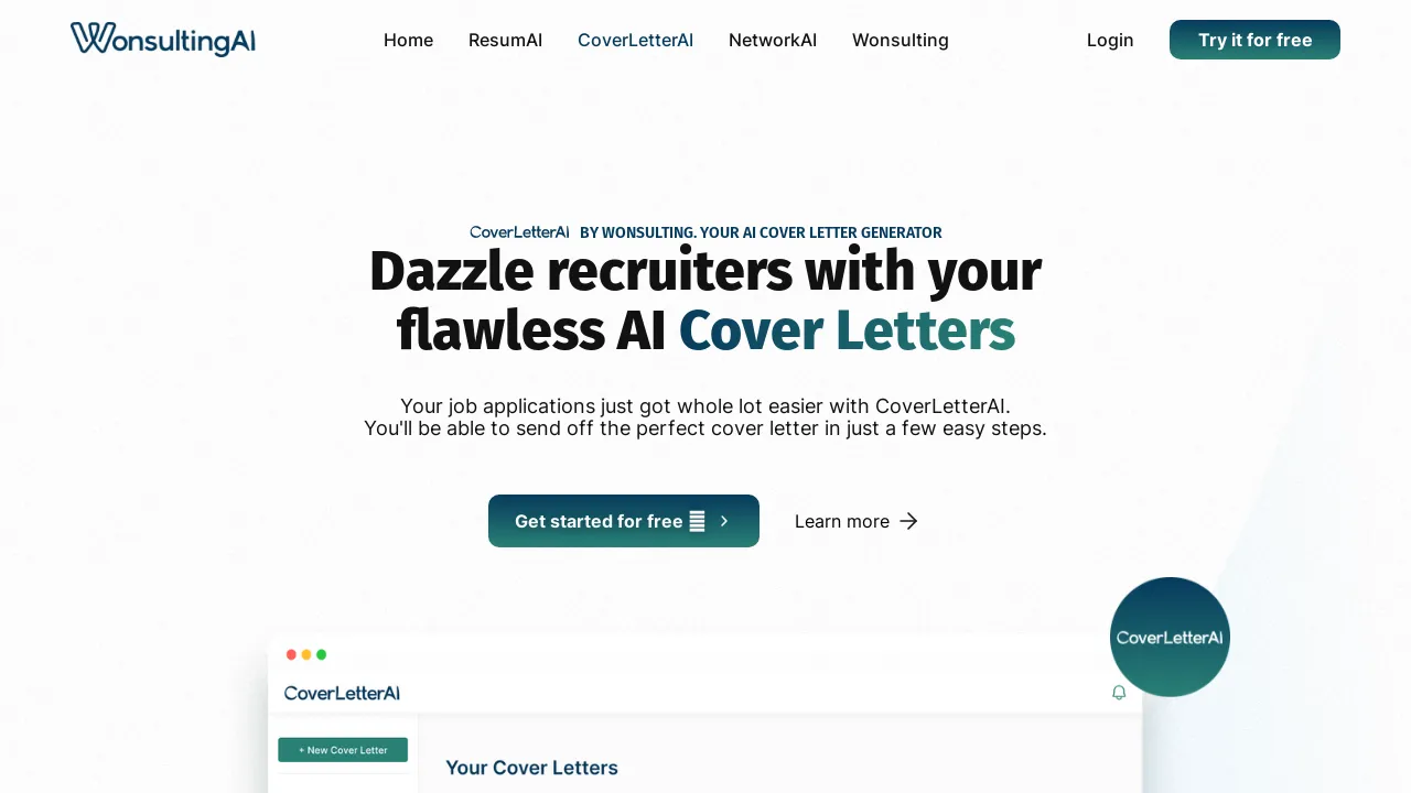 CoverletterAI by Wonsulting screenshot
