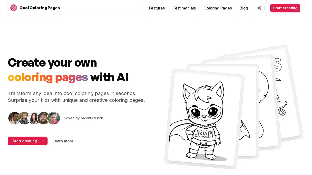 Create Custom Coloring Pages Instantly with AI screenshot