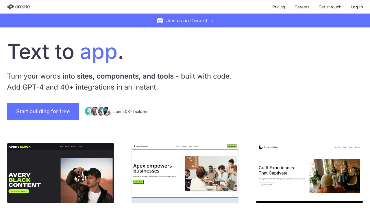 Create Xyz screenshot