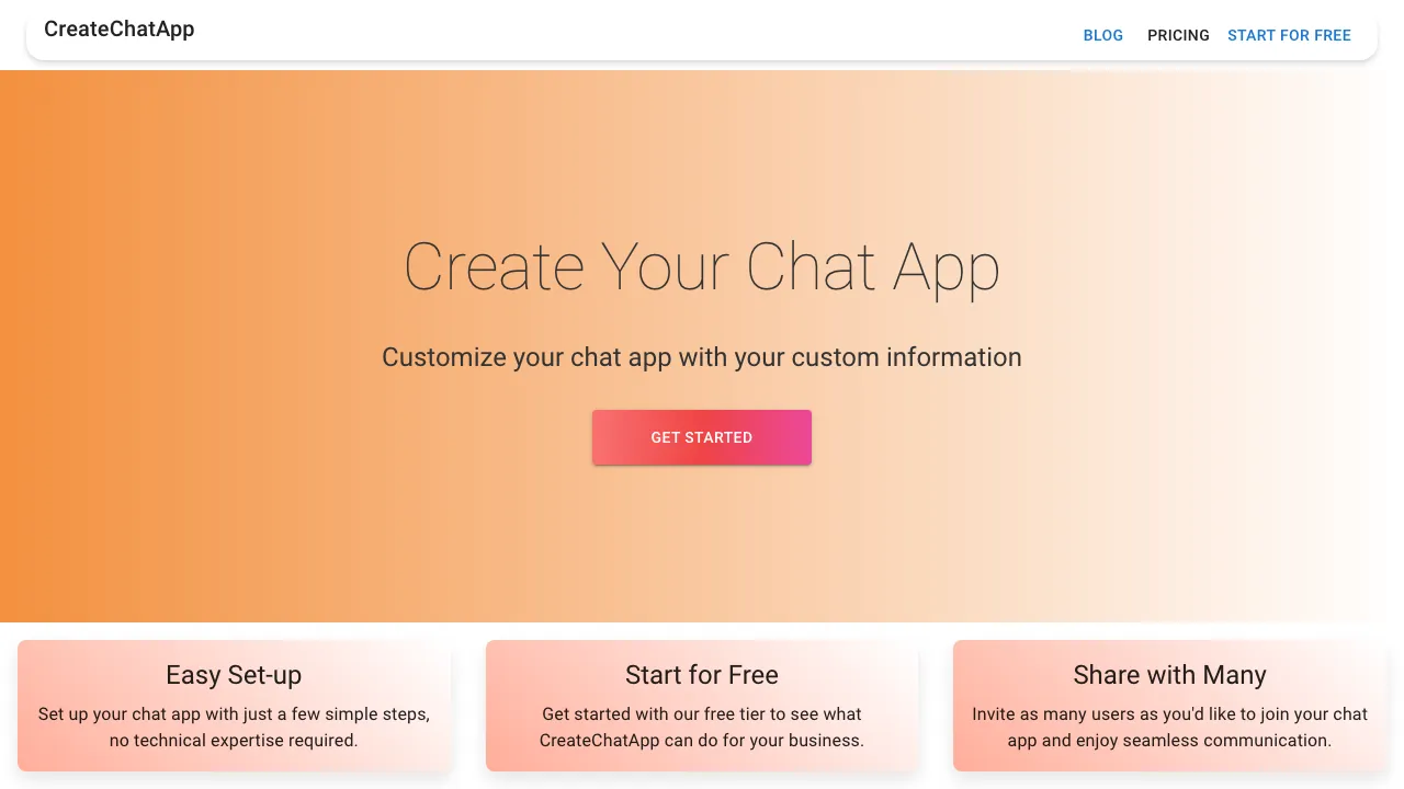 CreateChatApp screenshot