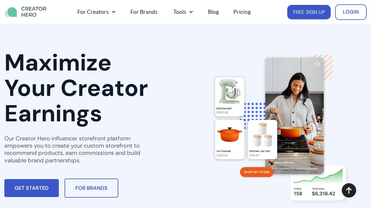 Creator Hero - An influencer storefront platform
