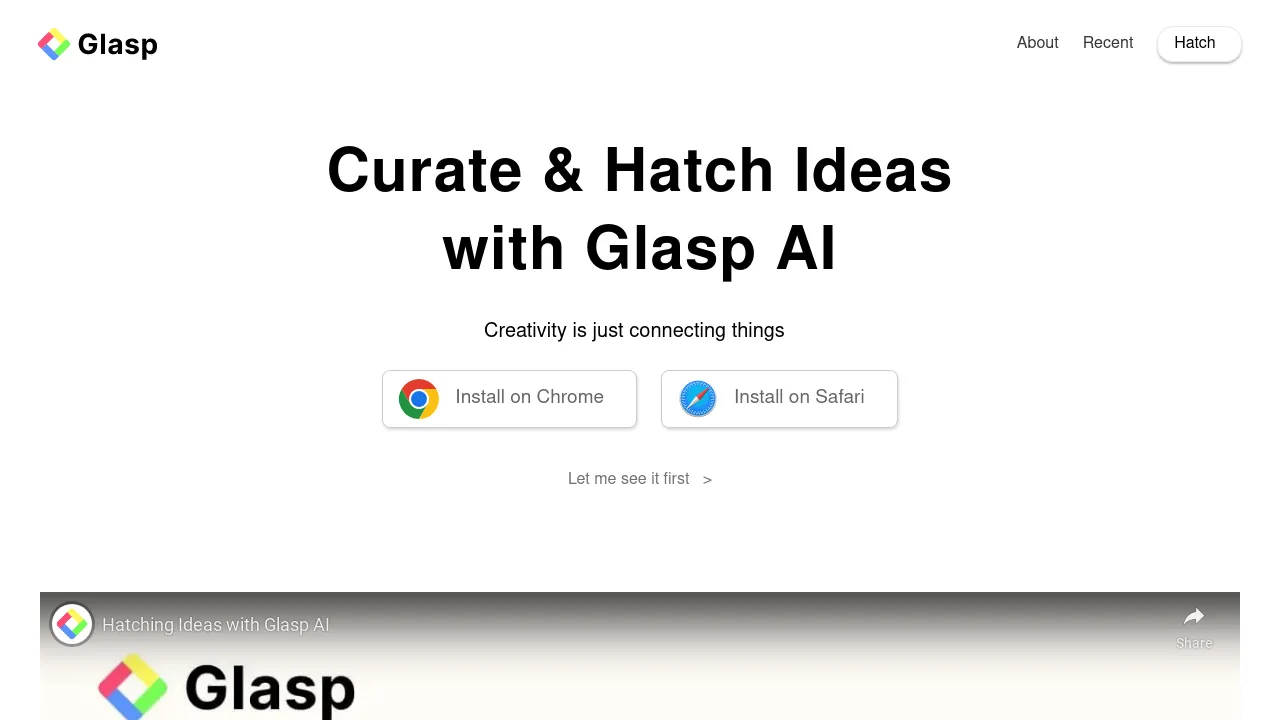 Curate & Hatch Ideas with Glasp AI screenshot