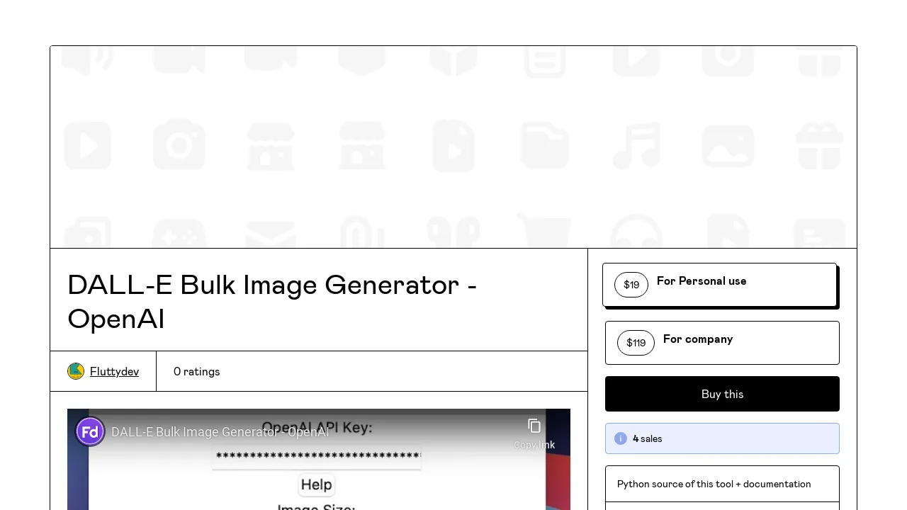 DALL-E Bulk Image Generator screenshot