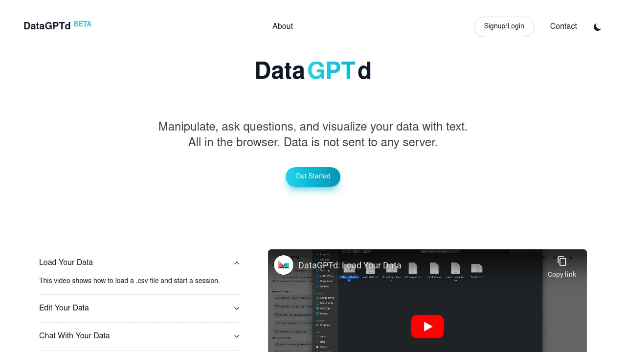 DataGPTd screenshot