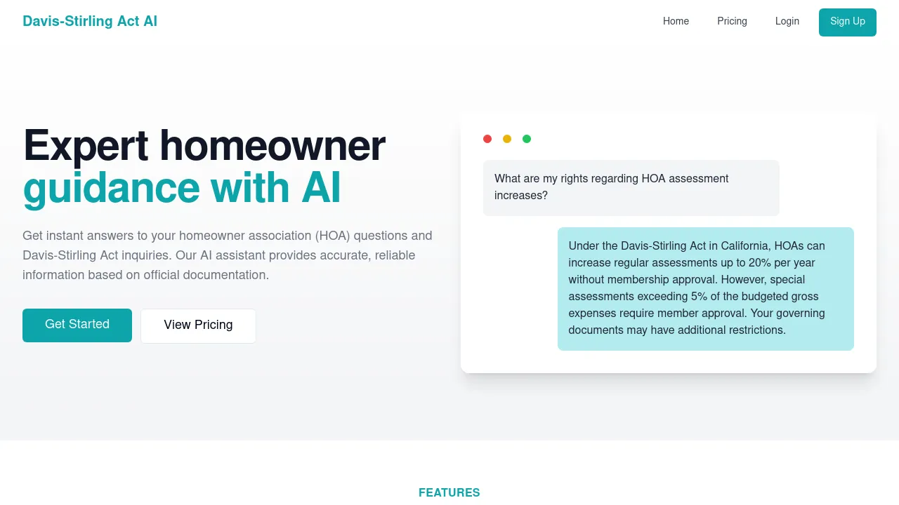Davis-Stirling Act AI Assistant