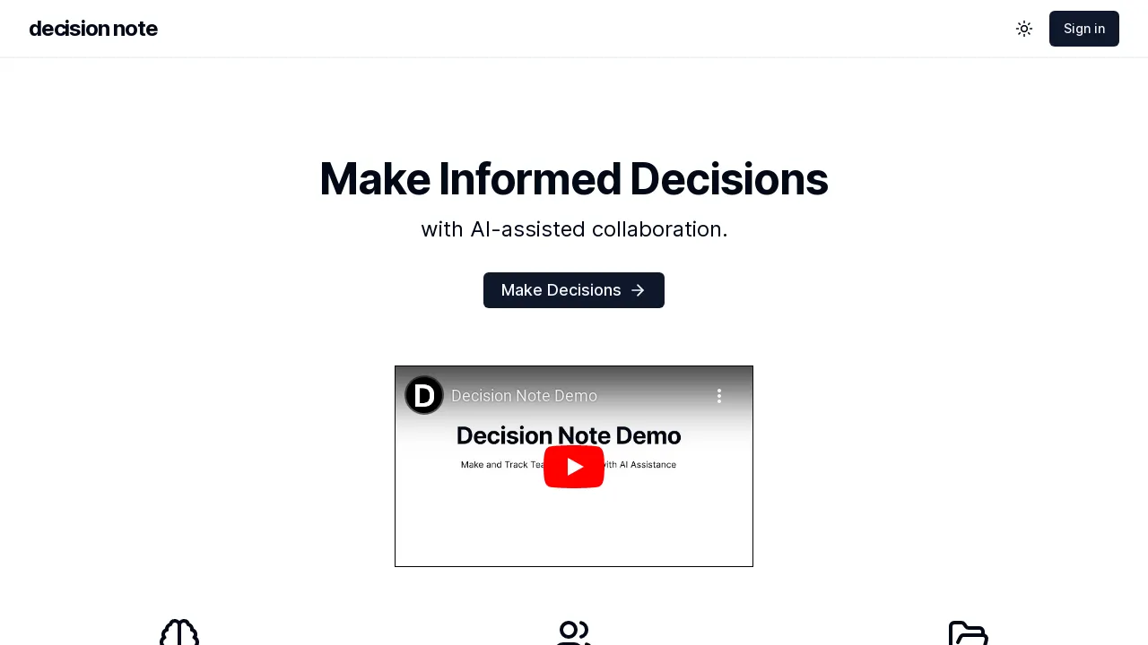 Decision Note screenshot