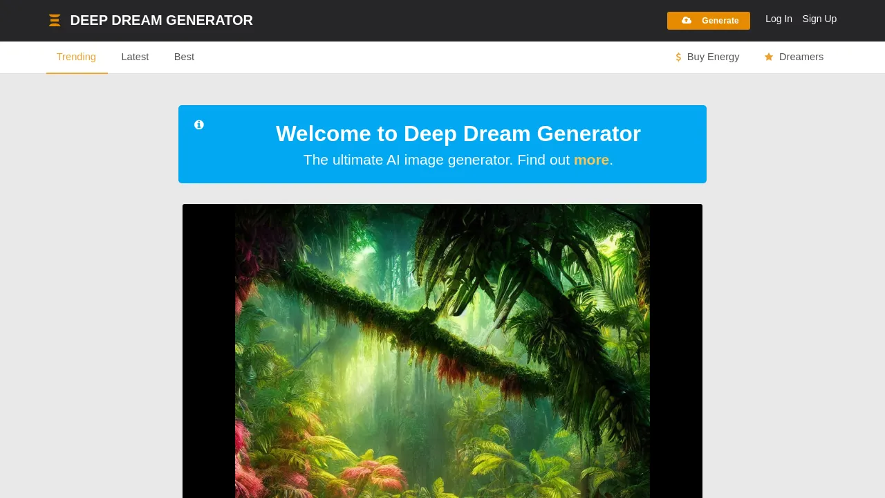Deepdreamgenerator screenshot