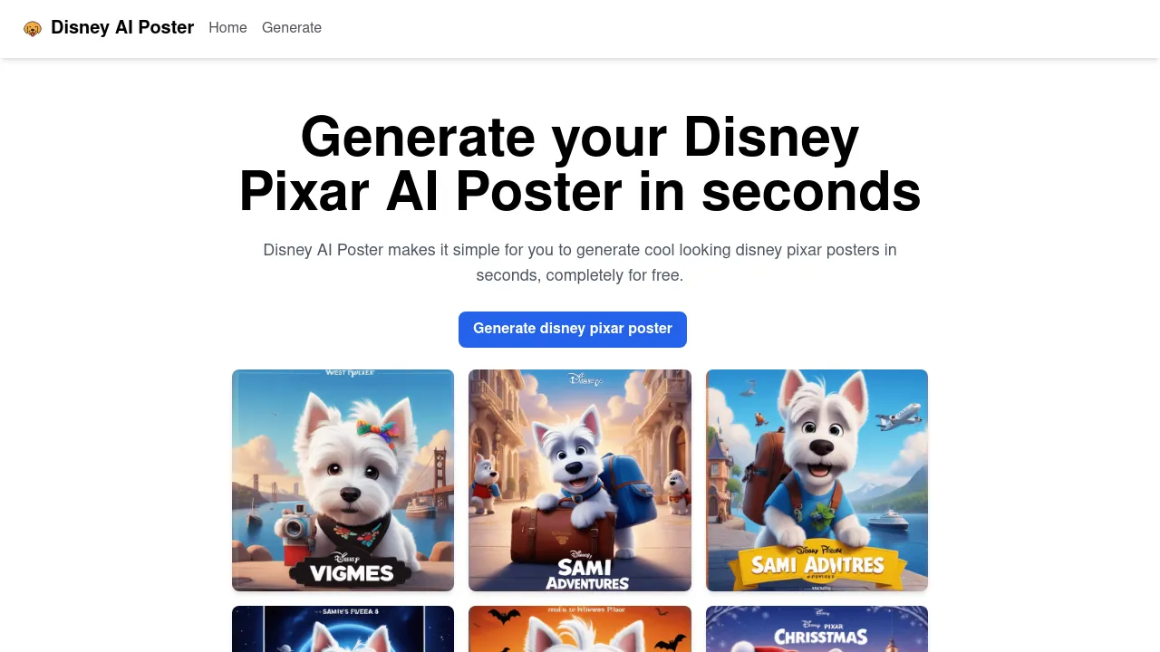 Disney AI Poster screenshot