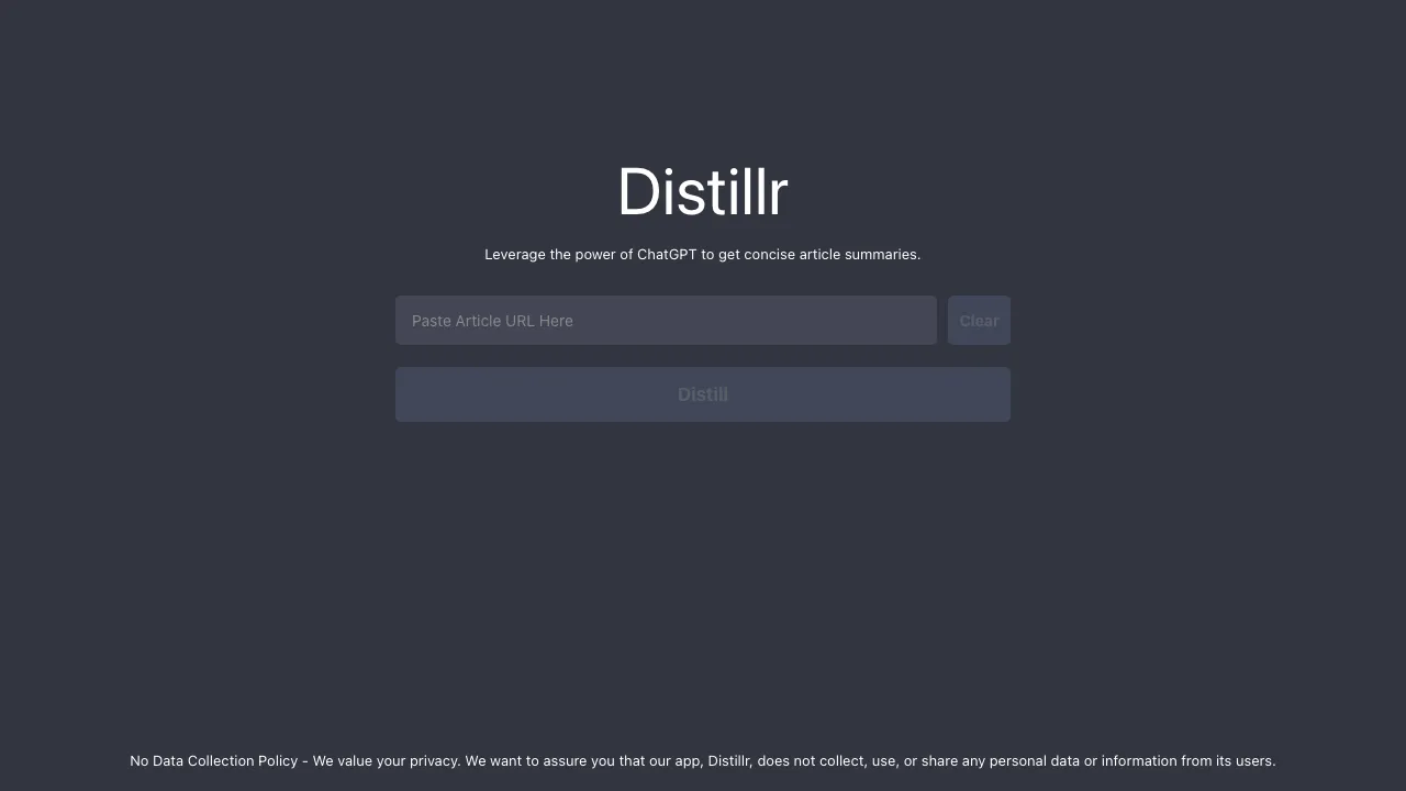 Distillr screenshot
