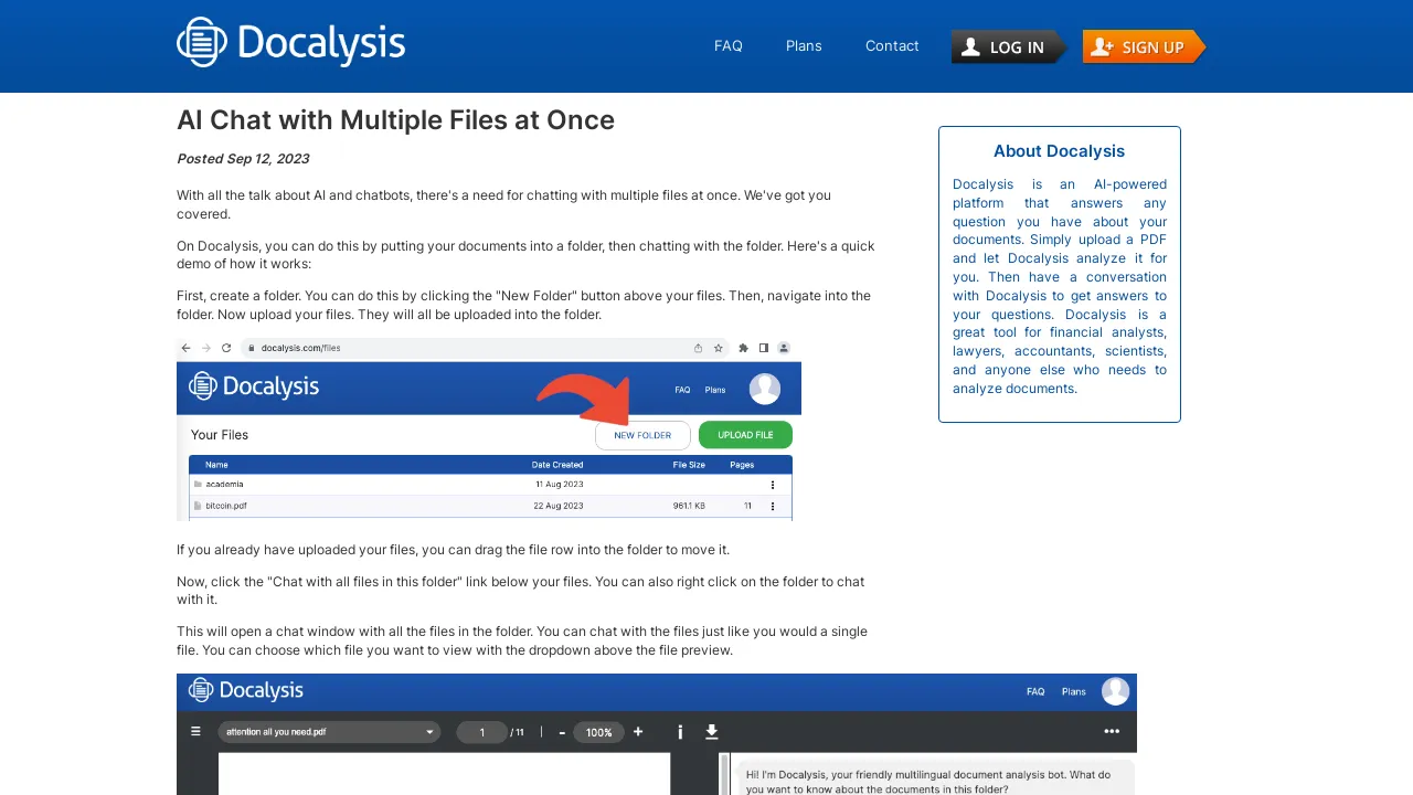 Docalysis AI Chat with Multiple Files screenshot