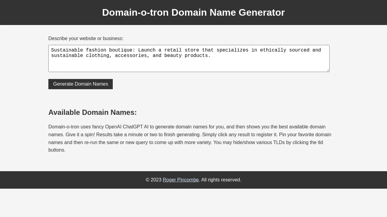 Domainotron screenshot