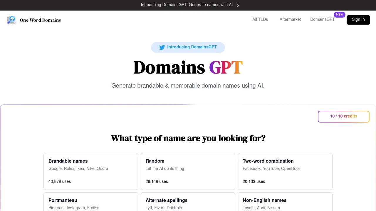 DomainsGPT screenshot