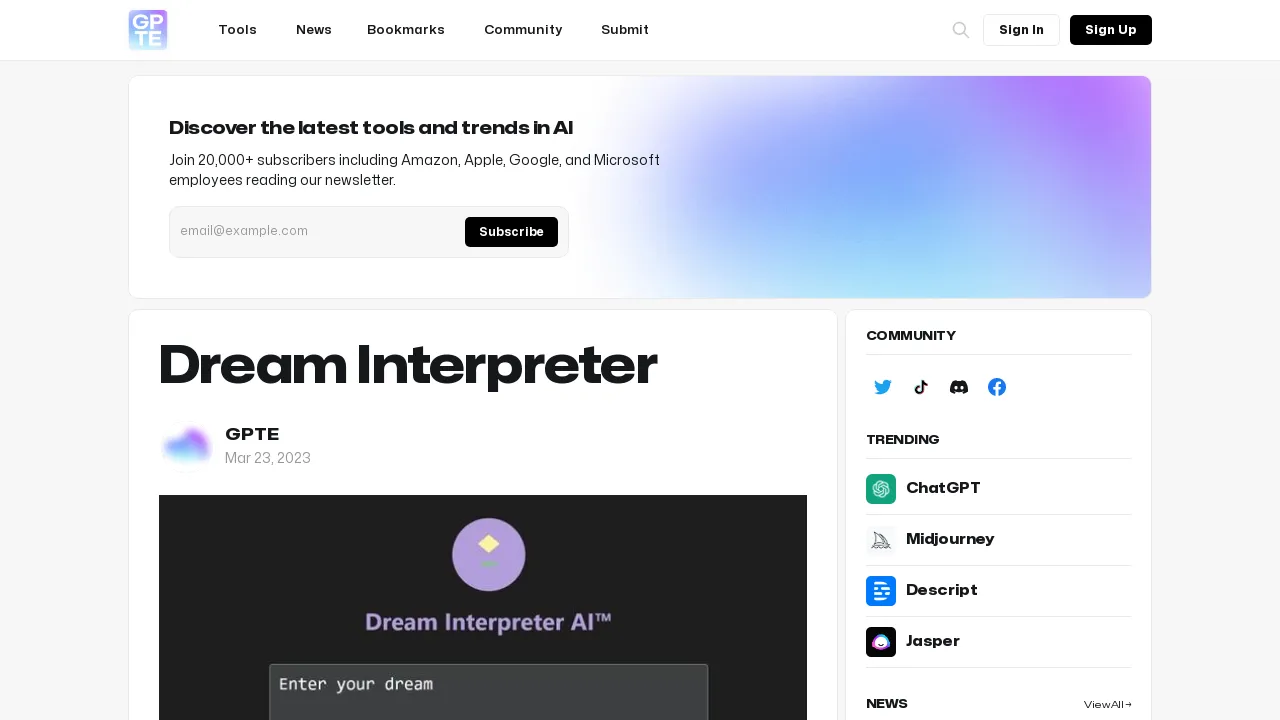 Dream Interpreter screenshot