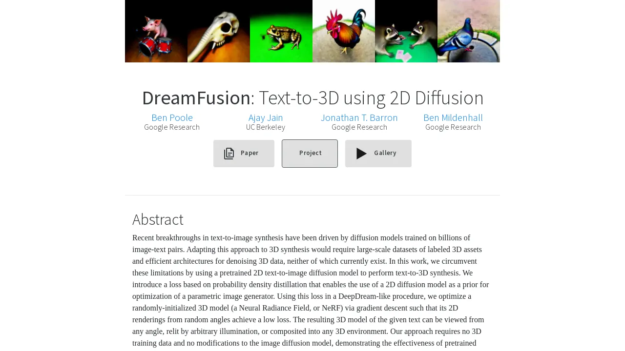 DreamFusion screenshot