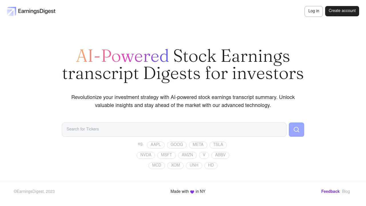 EarningsDigest screenshot