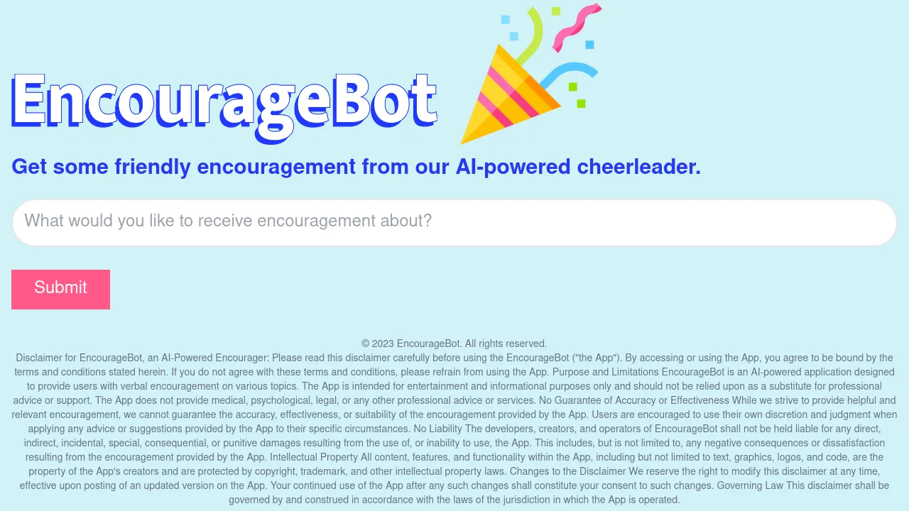 Encouragebot screenshot