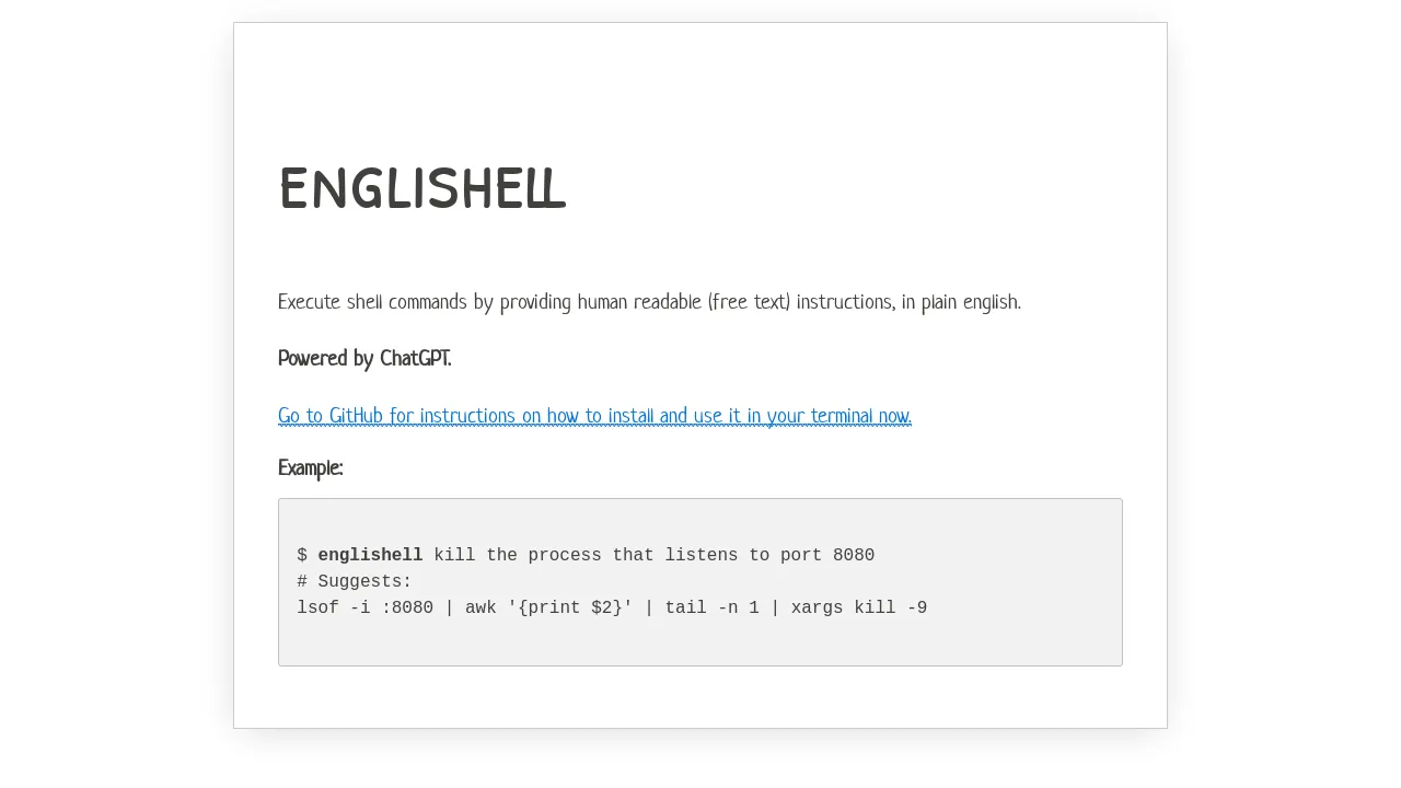 Englishell screenshot