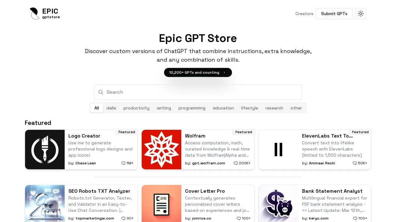 Epic Gptstore screenshot