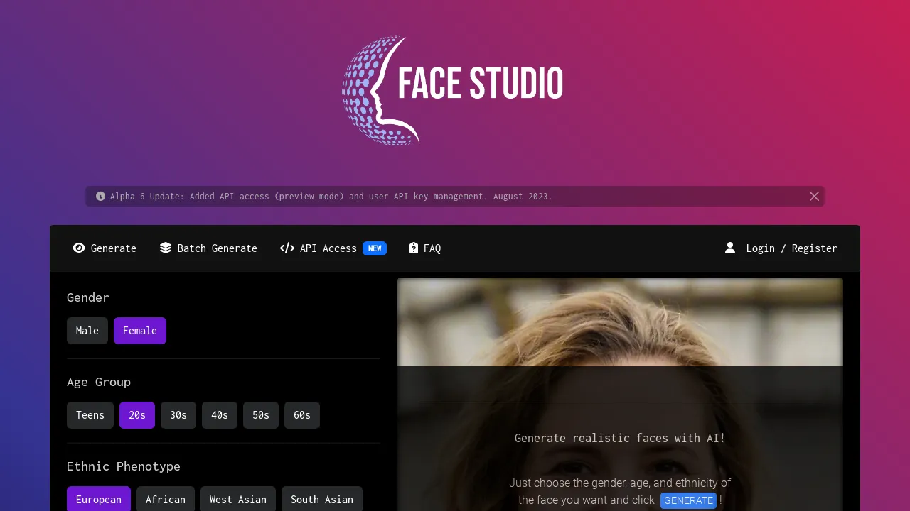 Face Studio screenshot