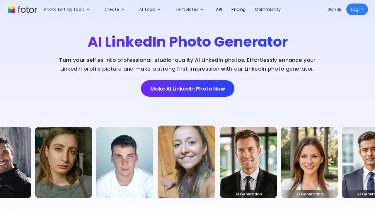 Fotor AI LinkedIn Photo Generator