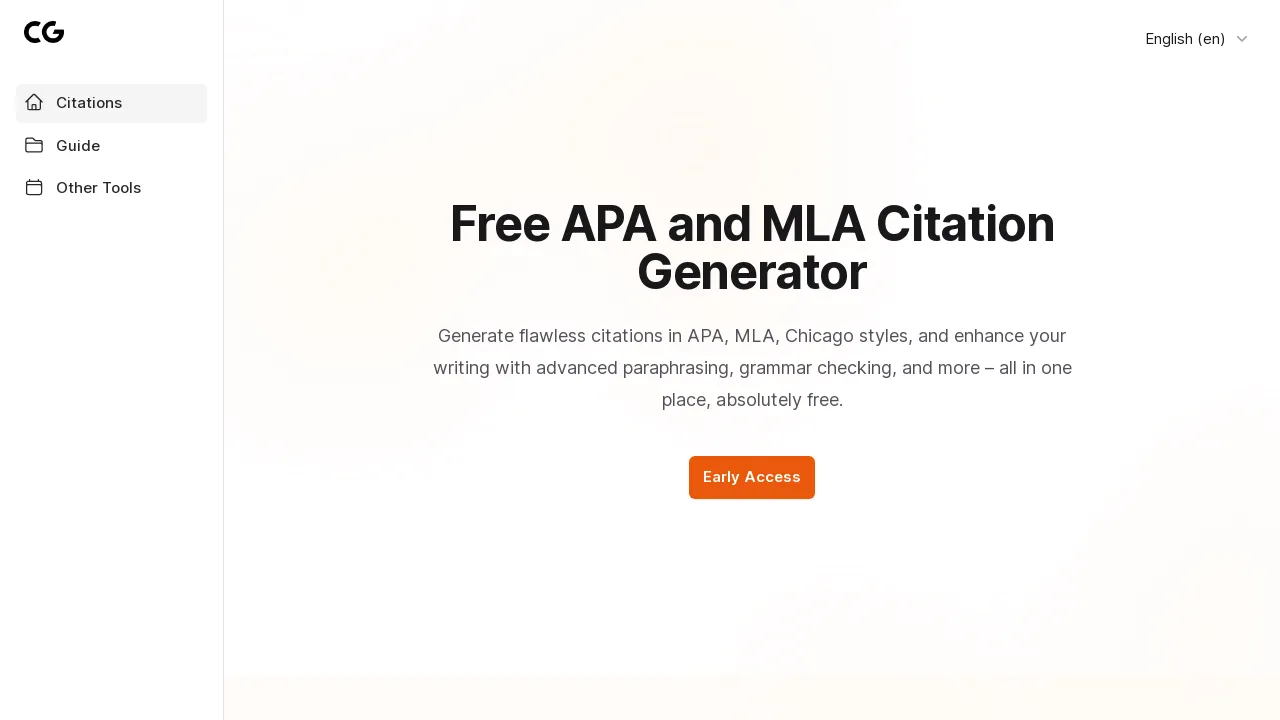 Free APA and MLA Citation Generator screenshot